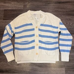 Madewell Cardigan Sweater Striped White Women’s Small NWT